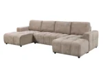 Shanghai Luxury U Shape Sofa Bed - Beige - Image 3