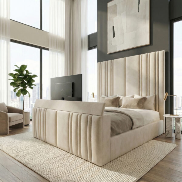 2026 Bedflix® Davinci TV Bed frame (2 Piece Headboard)