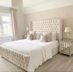 View in room Bespoke Polly Wing Buttoned Bed Frame