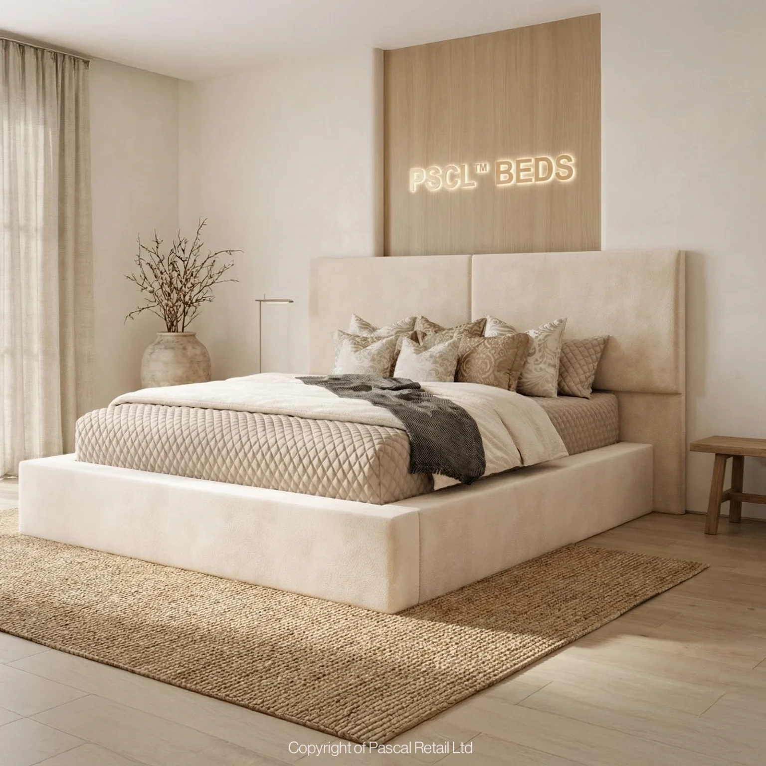 Model-Sq-2026-1536x1536 2026 Model Square Hotel Style Bed Frame - Image 1