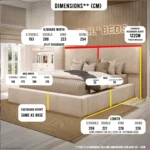 2026 Model Square Hotel Style Bed Frame - Image 5