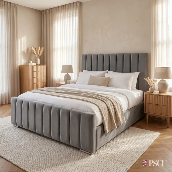 2026 Athens Linear Designer Bed with ottoman storage
