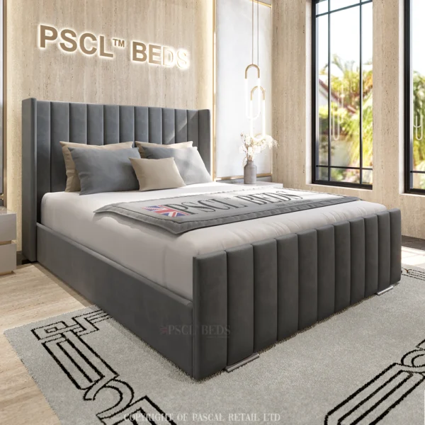 2026 Milan Wingback Bed® with Optional Ottoman Storage